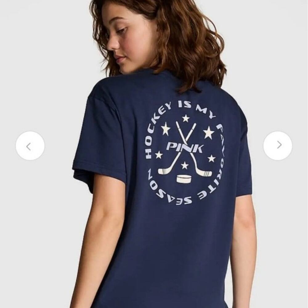 Victoria's Secret Pink Short sleeve Navy shirt NWT sz XXL